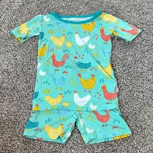 Little Sleepies Teal Chicken Pajama Set